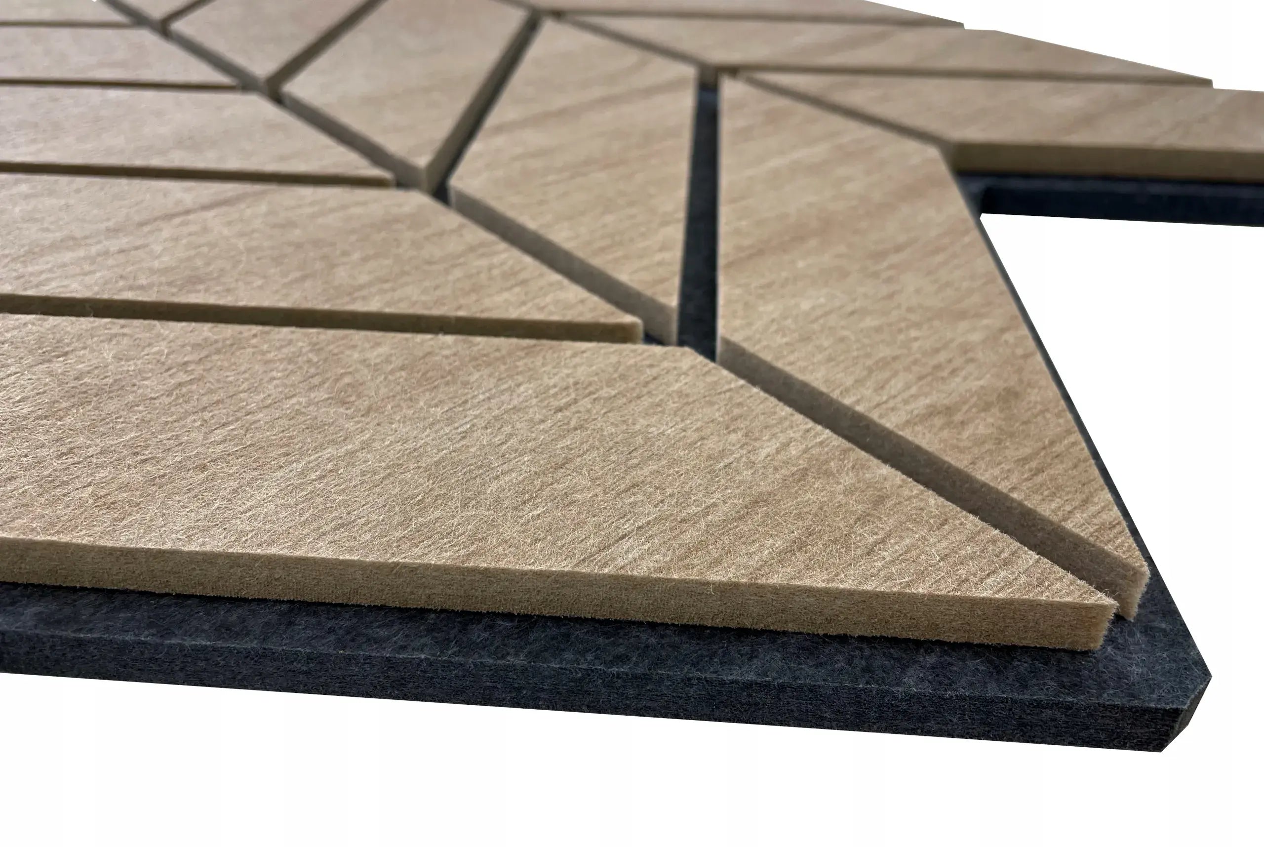 Felt Slatted Acoustic Wall Panels 6 closeup on white background DecorMania UK